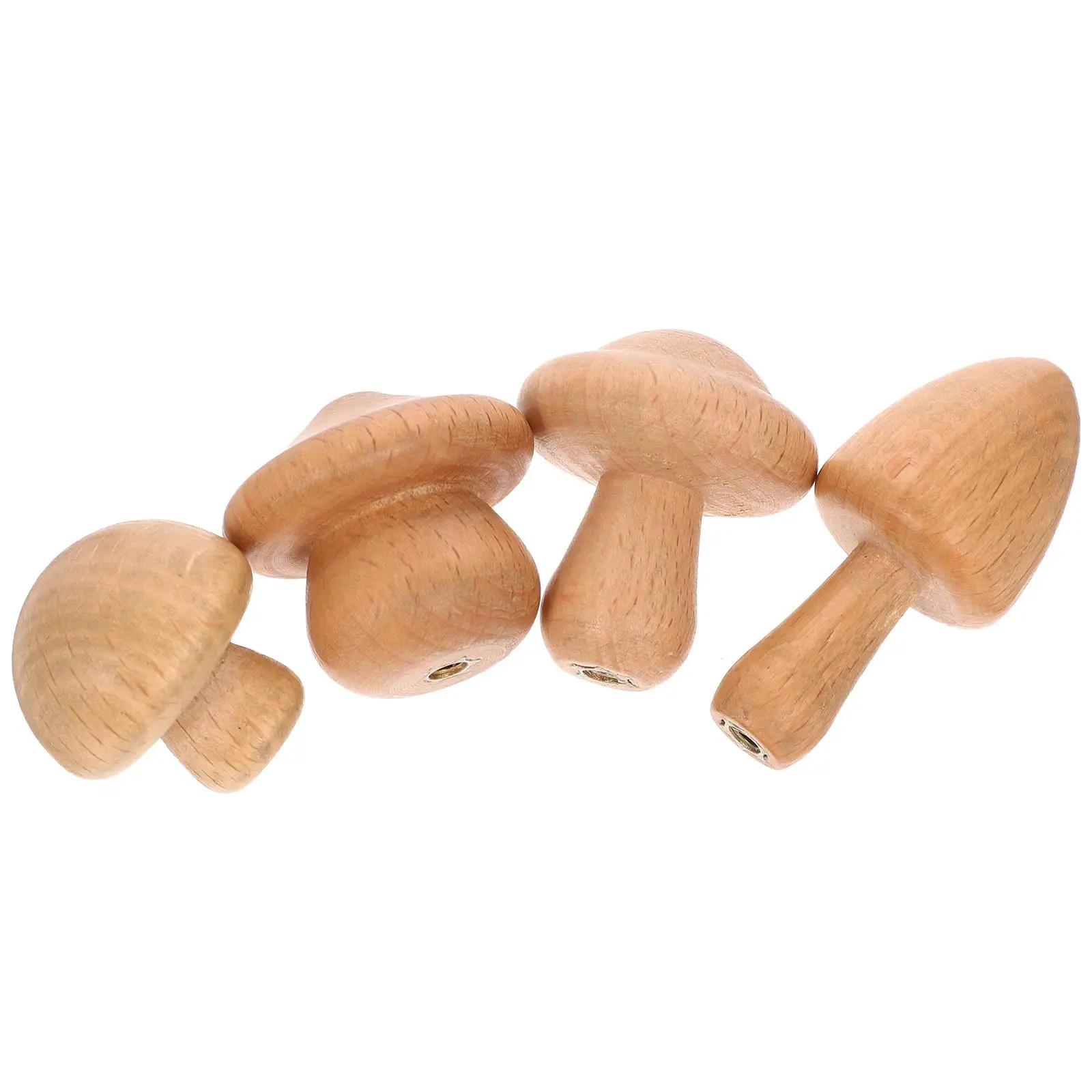 

4 Pcs Wooden Mushroom Hooks Nail Free Wall Decorative Hanging Hat Towel Rack Solid Birch Wood Artistic Home Accessories