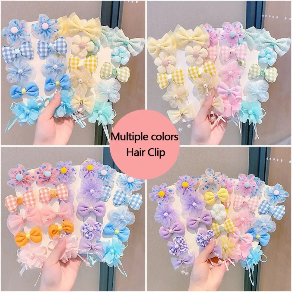 

10pcs New Cute Hair Clip Princess Flower Bow BB Hair Clip Sweet Hairpin for Children