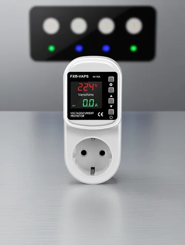 Socket Type Voltage Current Protector AC220V 110V 16A EU UK US South Africa Plug Adjustable Over Under Voltage Protection Socket