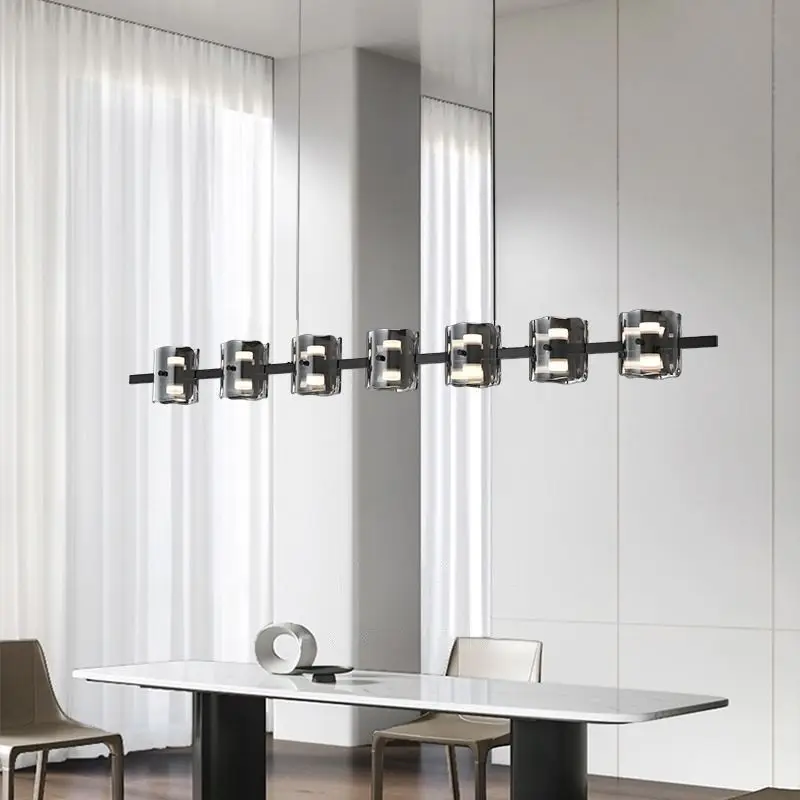 

Restaurant Pendant Light Modern Minimalist Bar Counter Nordic Designer High-end Creative Glass Strip Light