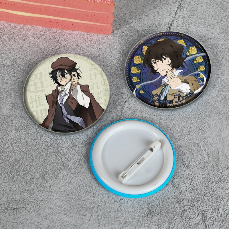 Anime Bungou Stray Dogs Brooch Cartoon Metal Badge for Backpack Clothes Jewelry Accessories Dazai Osamu Nakajima Atsushi Pin