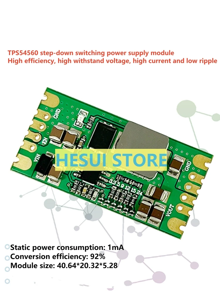 Módulo de Potência Baixa Ondulação, DCDC, Alta Tensão, 60V Step-Down, 5A High Current, 3.3V, 5V, 12V, TPS54560