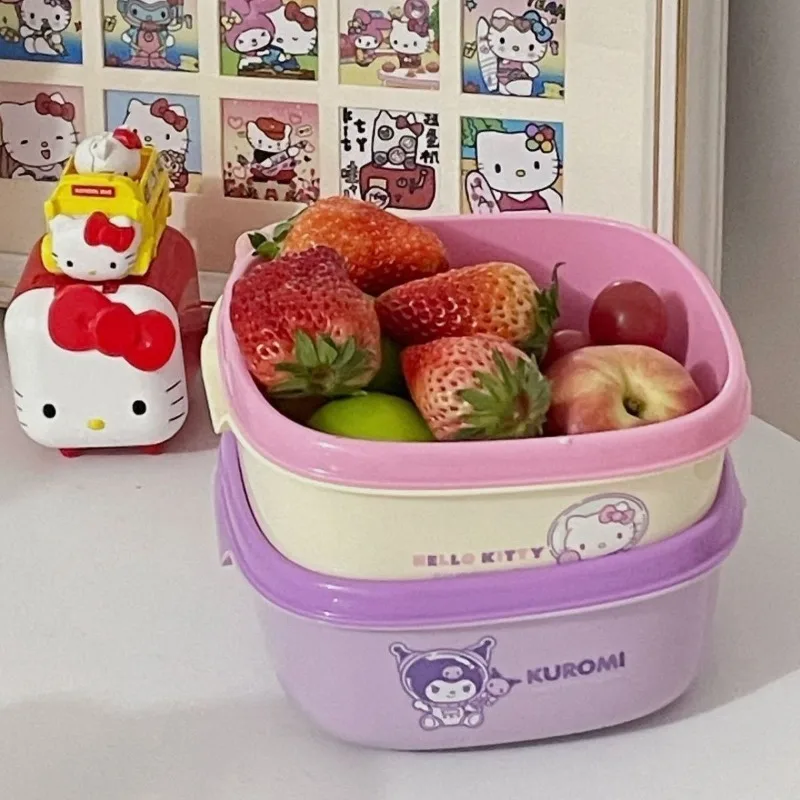 

Hello Kitty cartoon anime vegetable basin Kuromi cute double-layer thick kitchen vegetable and fruit drainage basket gift