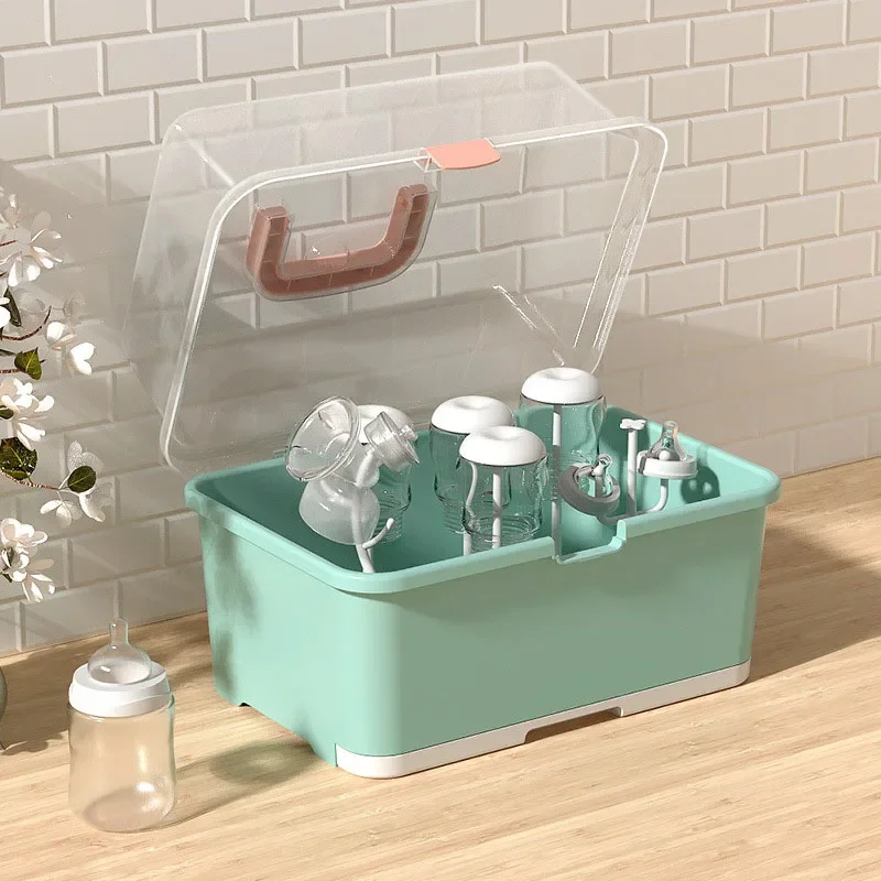 

Portable Baby Bottles Storage Box Portable Baby Bottles Storage Box Drying Rack Plastic Tableware Dry Case