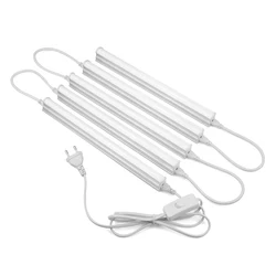 Led Tube Light With Switch Power Cord Cable 85-265V 6W Lighting Lamps 29cm For Living Room Bedroom Closet Kitchen Lamp T5 EU US