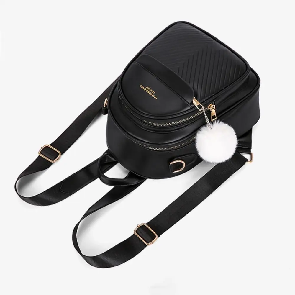 حقيبة ظهر مربعة صغيرة من جلد البولي يوريثان بسعة كبيرة وبسيطة من البولي يوريثان حقائب مدرسية غير رسمية خفيفة فاخرة حقائب صغيرة للنساء للسفر يوميًا #2