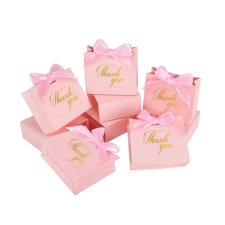 Thank You Paper Gift Box Wedding Favors Candy Boxes for Guests Baby Shower Paper Gift Bags Birthday Xmas Party Supplies ﻿