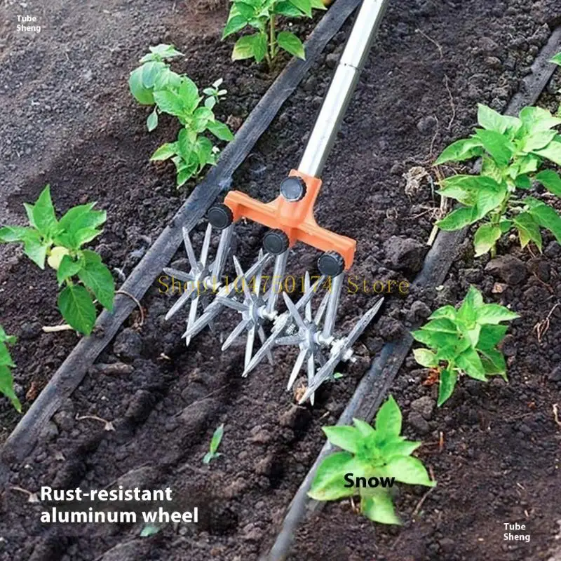 Manual Steel Garden Cultivator Tool With Rust Proof Construction Ergonomic Handle Wheel Rotary Edger Manual Lawn Tool Top Sale