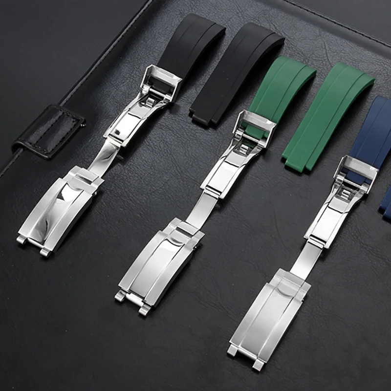 Stainless Steel Watch Buckle for Rolex 9mmx9mm Metal Polished Matte Clasp Sliding Quick Adjust Folding Button Watch Accessories
