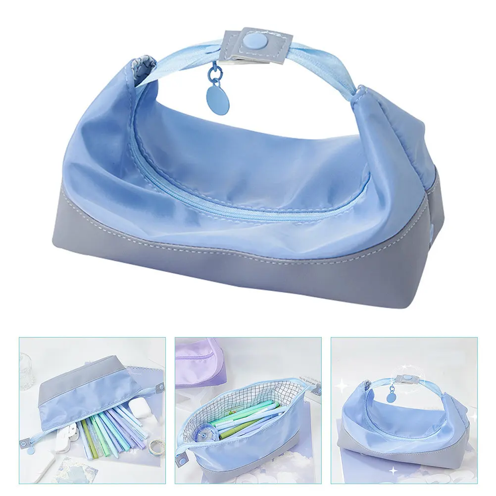 

Stylish Pencil Bag Large Storage Stationery Organizer Smooth Zipper Portable for School Work Travel Essentials Daily