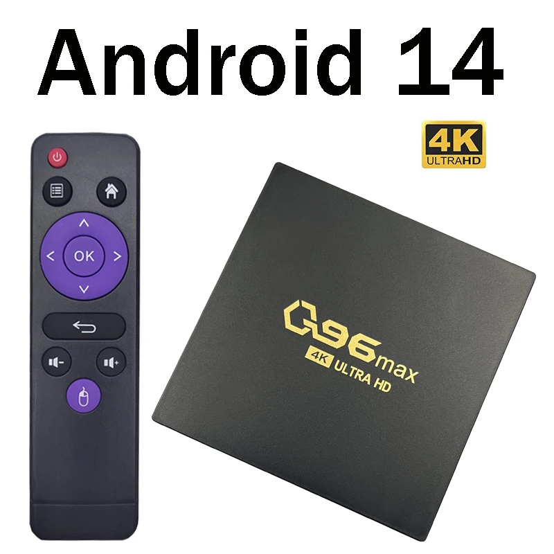 Q96 MAX Smart TV Box 8G Set-top Box Android 14 Media Player Allwinner H313 Quad Core Upgraded version Media Player Smart TV Box