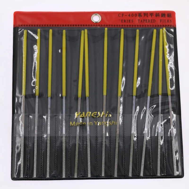 PTF-10 CF-400 Diamond File Flat Taper File Alloy Needle Files Jewelry Making Tools Metal Polishing Grinding Sanding Accessories