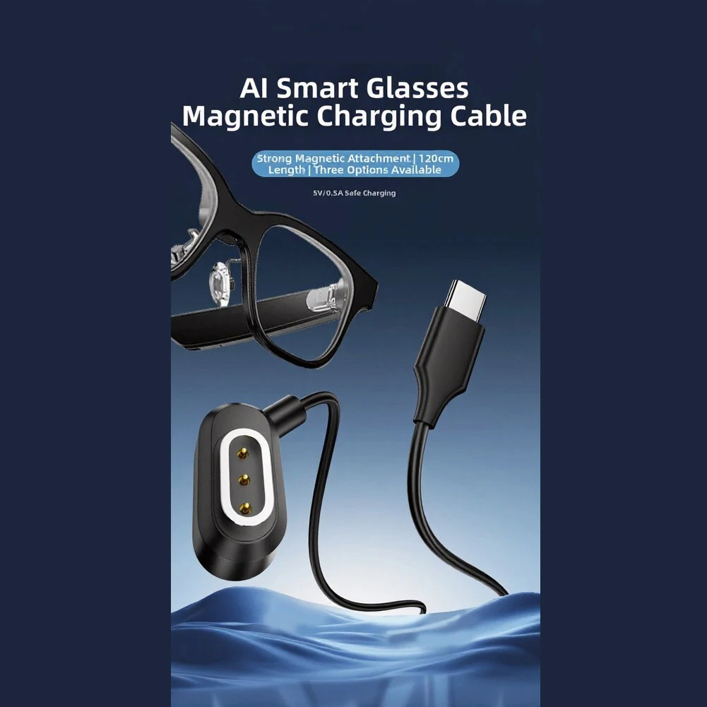 Magnetic Charging Cable For Rokid For AI Glasses USB C Reliable Fast Charger Smart Glasses Replacement Accessories