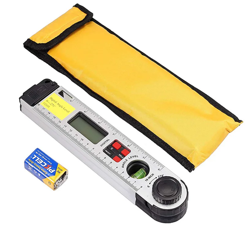 

250mm Aluminum Alloy Digital Angle Ruler, Foldable Digital Level, Vernier Caliper Protractor Leveling Tool