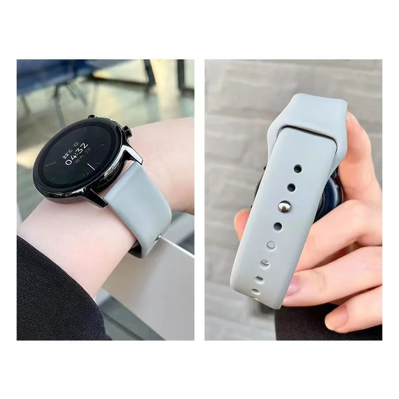 2 sztuk 22mm Sport miękki pasek silikonowy dla Oneplus pasek zegarka dla Xiaomi Imilab W12 KW66 Smartwatch bransoletka wymiana Watchband