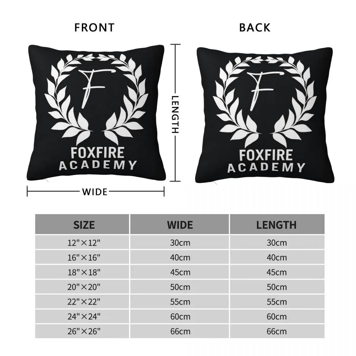 Foxfire Academy Square Pillowcase Pillow Cover Polyester Cushion Zip Decorative Comfort Throw Pillow for Home Bedroom