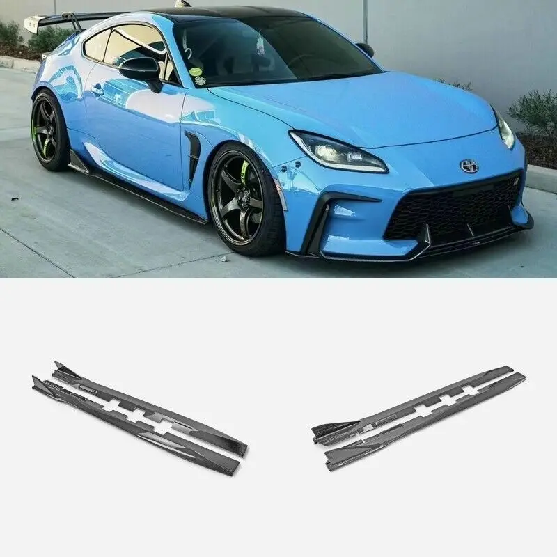 For Toyota GR86 ZN8 Fit Subaru BRZ ZD8 Carbon Fiber Side Skirts Extension Addon Trim bodykits