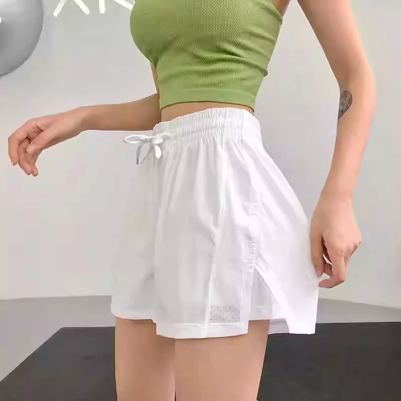 Sports Shorts Women Summer Two-piece Anti-exposed Breathable Quick-drying Pilates Yoga Training Three-point Fitness Pants
