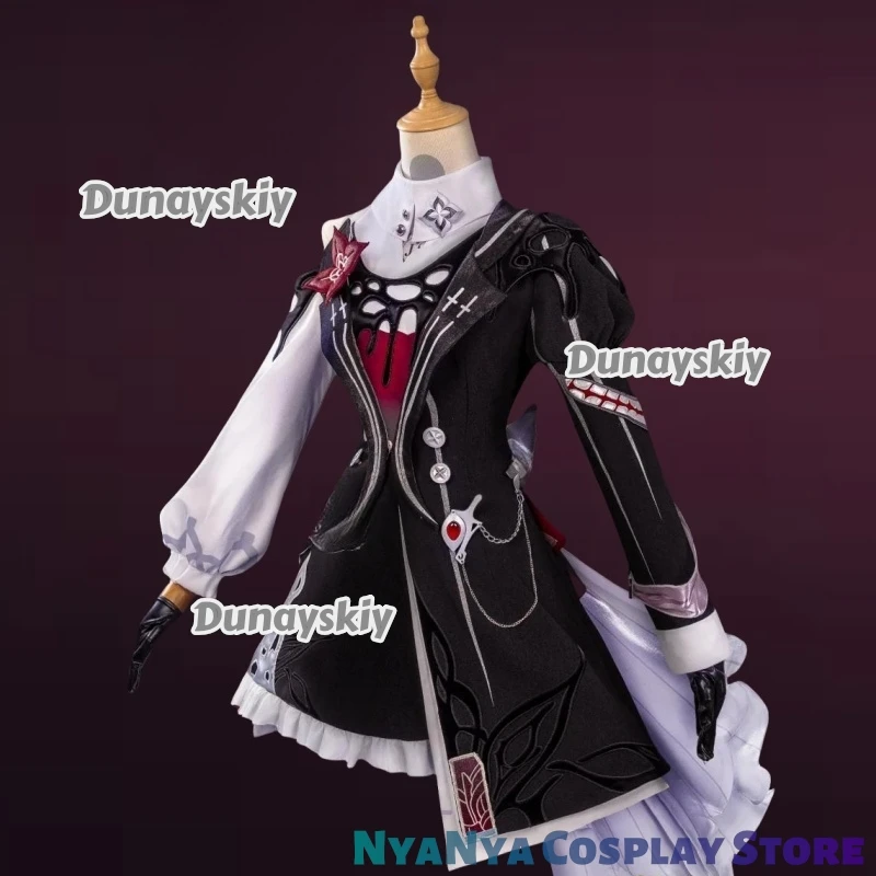 ‌ ‌ ‌ Evernight 7 de marzo Cosplay Honkai Star Rail disfraz peluca vestido sombreros misterioso invitado extranjero Amphoro fiesta de Halloween