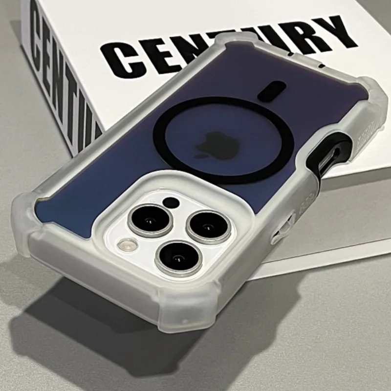 

Heavy-Duty Hard PC Reflective Case For iPhone 16 15 14 13 Pro Max Plus Magnectic Wireless Charging Protective Defender Cover