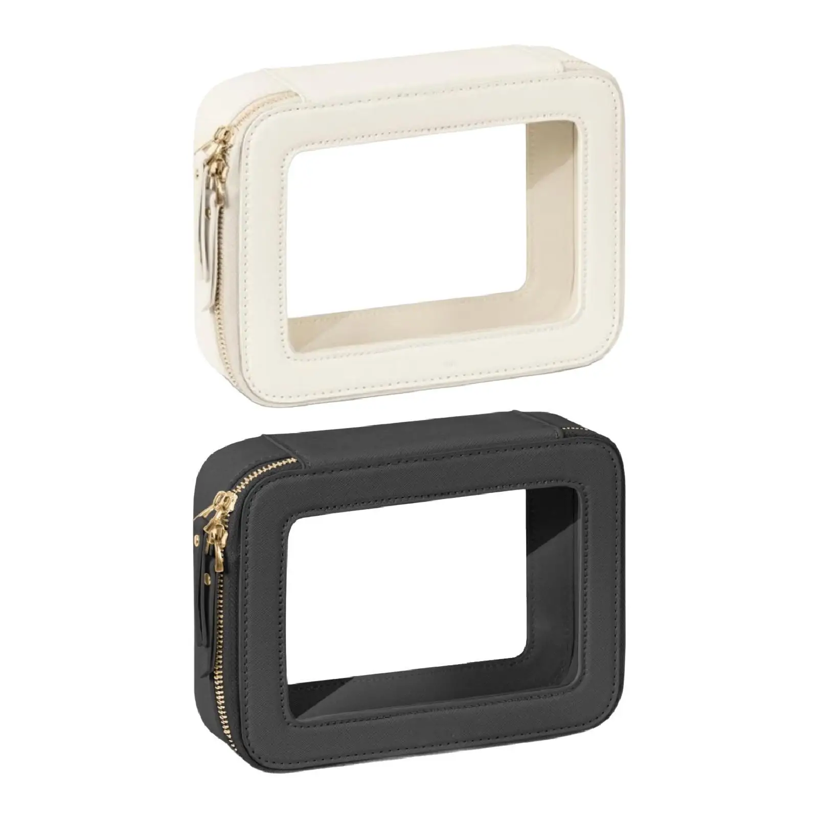 

Waterproof Clear Makeup Bag with Transparent Window Large Duty Cosmetic Organizer Case, Portable Toiletry Pouch for Women Travel