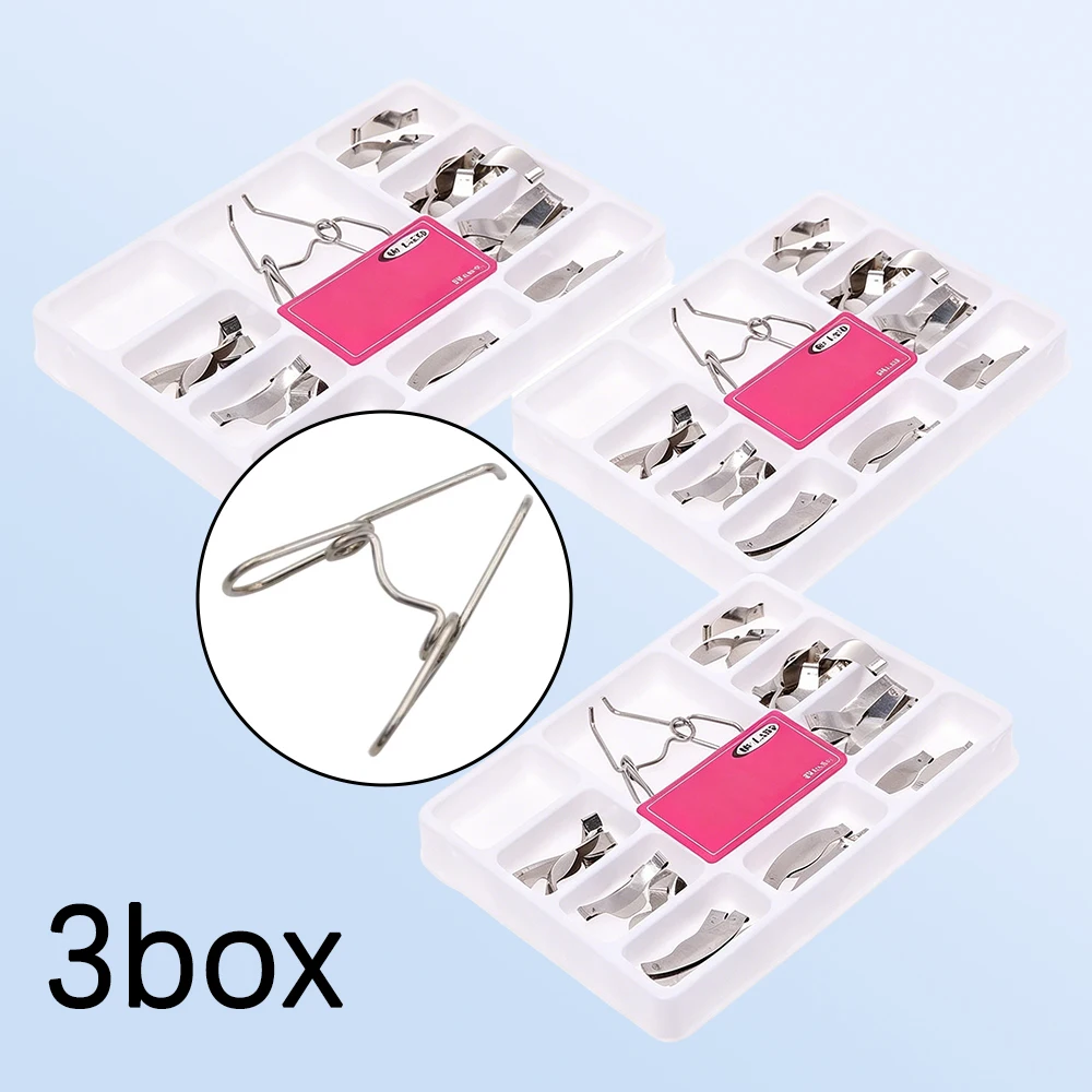 3-Box Dental Saddle Contoured Metal Matrices Universal Kit with Spring Clip (Model 1330) for Precise Posterior Restorations