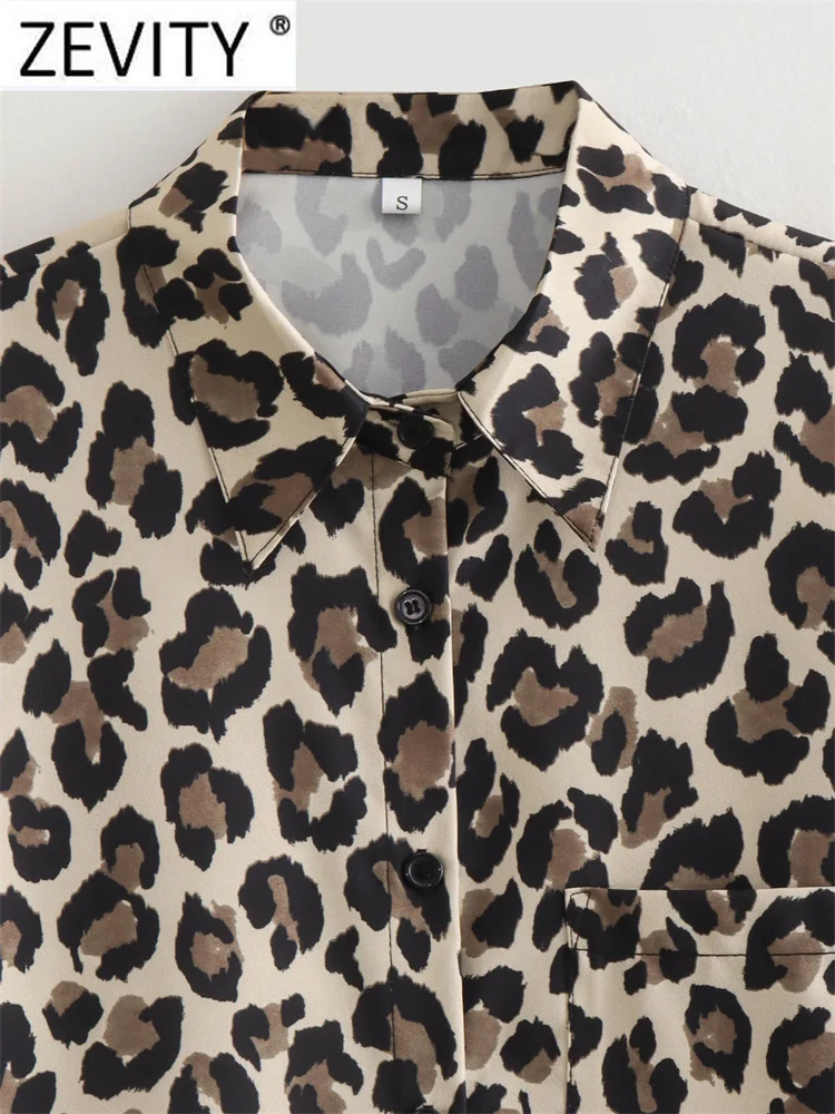 Zadvity neue Frauen Vintage Leoparden muster Brüste lose Bluse Büro Dame Langarm Tasche Shirt schicke Chemise Blusas Tops ls268