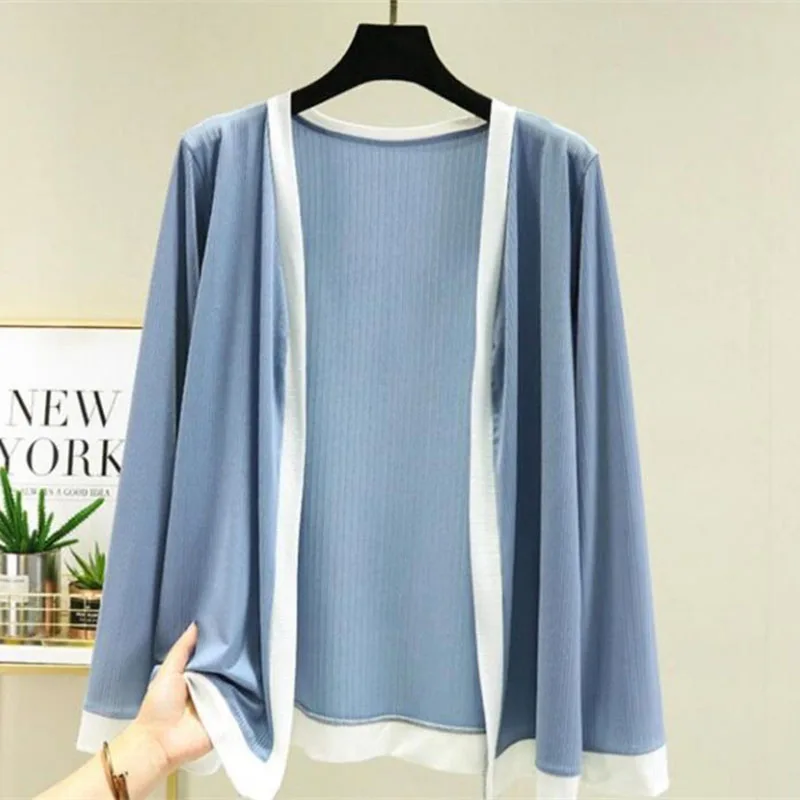 Ice Silk Sun Protection Clothing For Women Thin Casual Summer Sunscreen Coat Top Female Shawl Jacket  Air Conditioning Shirt