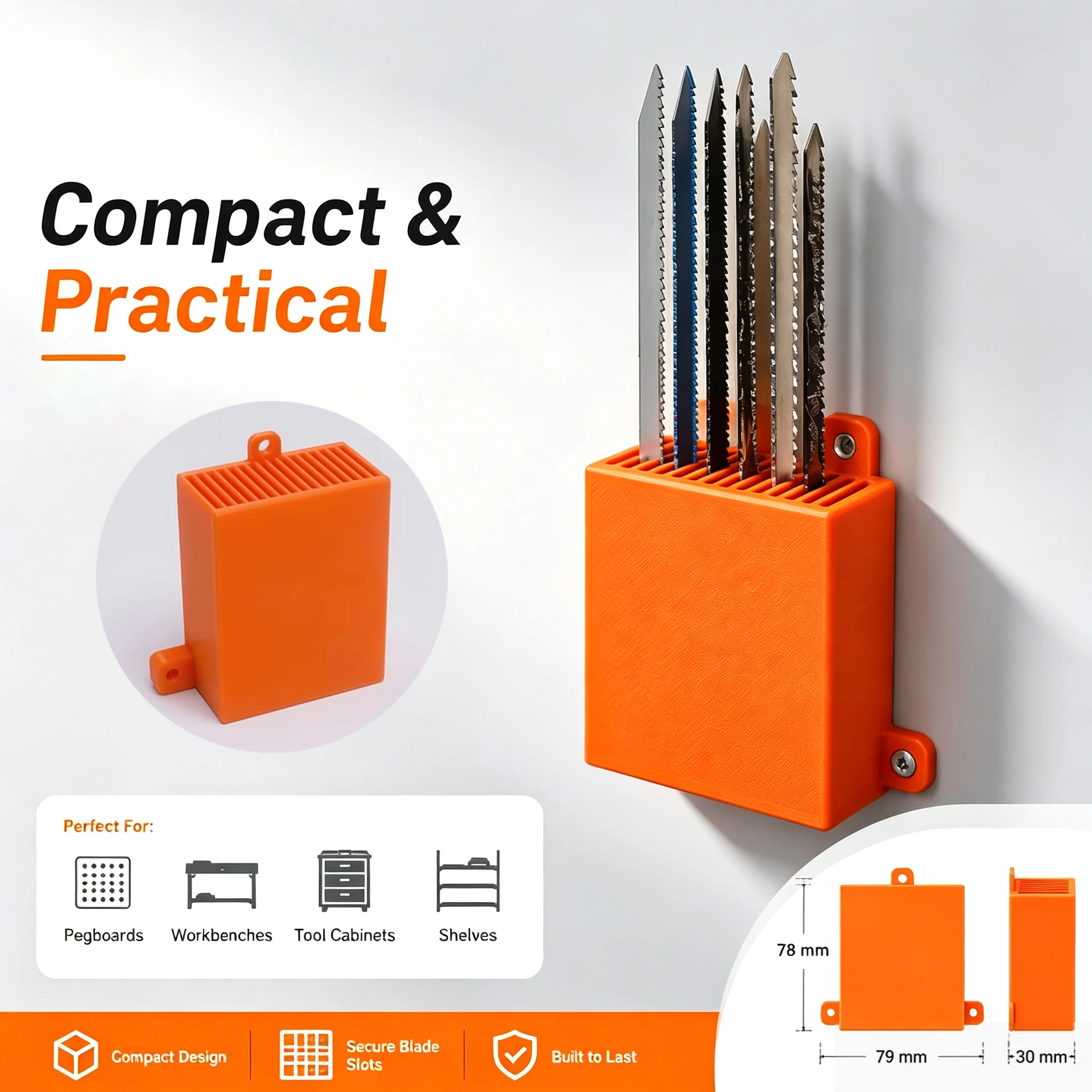 1pc Wall Mounted Bow Shaped Saw Blade Holder, Anti Tip Design, Durable Plastic, Space Saving Tool Storage Rack
