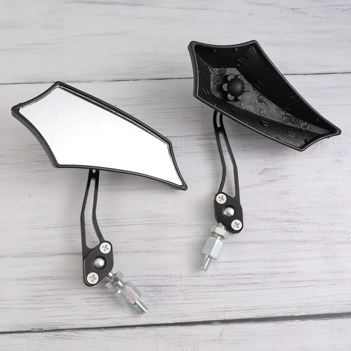 

2pcs Alloy Rearview Mirrors Black Bike Safety Mirror Lightweight Large Lens For Scooter Electric Bicycle Motorcycle Ride Cycling