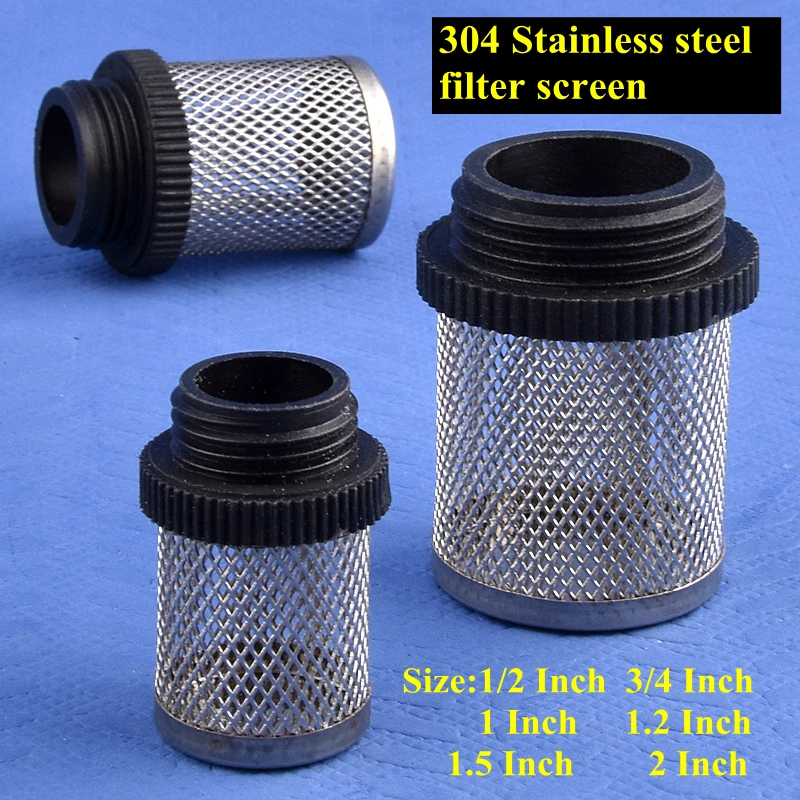 304 Stainless Steel Filter Screen 1/2''~2'' Aquarium Fish Tank Water Pump Filter Screen Garden Irrigation Pump Water Pipe Filter