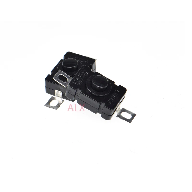 10PCS KAN-28 Flashlight BLACK Push Button Switch self locking 2P-ON-OFF TACT power KEY switches 1.5a/250v