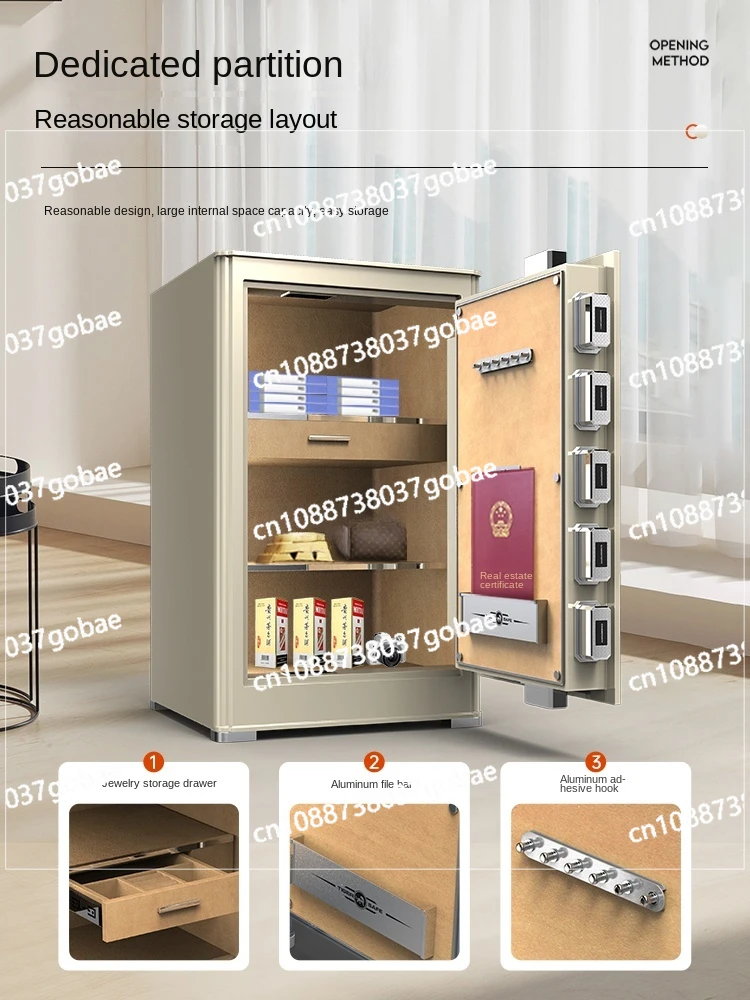 LMM Fingerprint Password WiFi National Standard 3C Certified Bedside Safe Box into Wardrobe Office