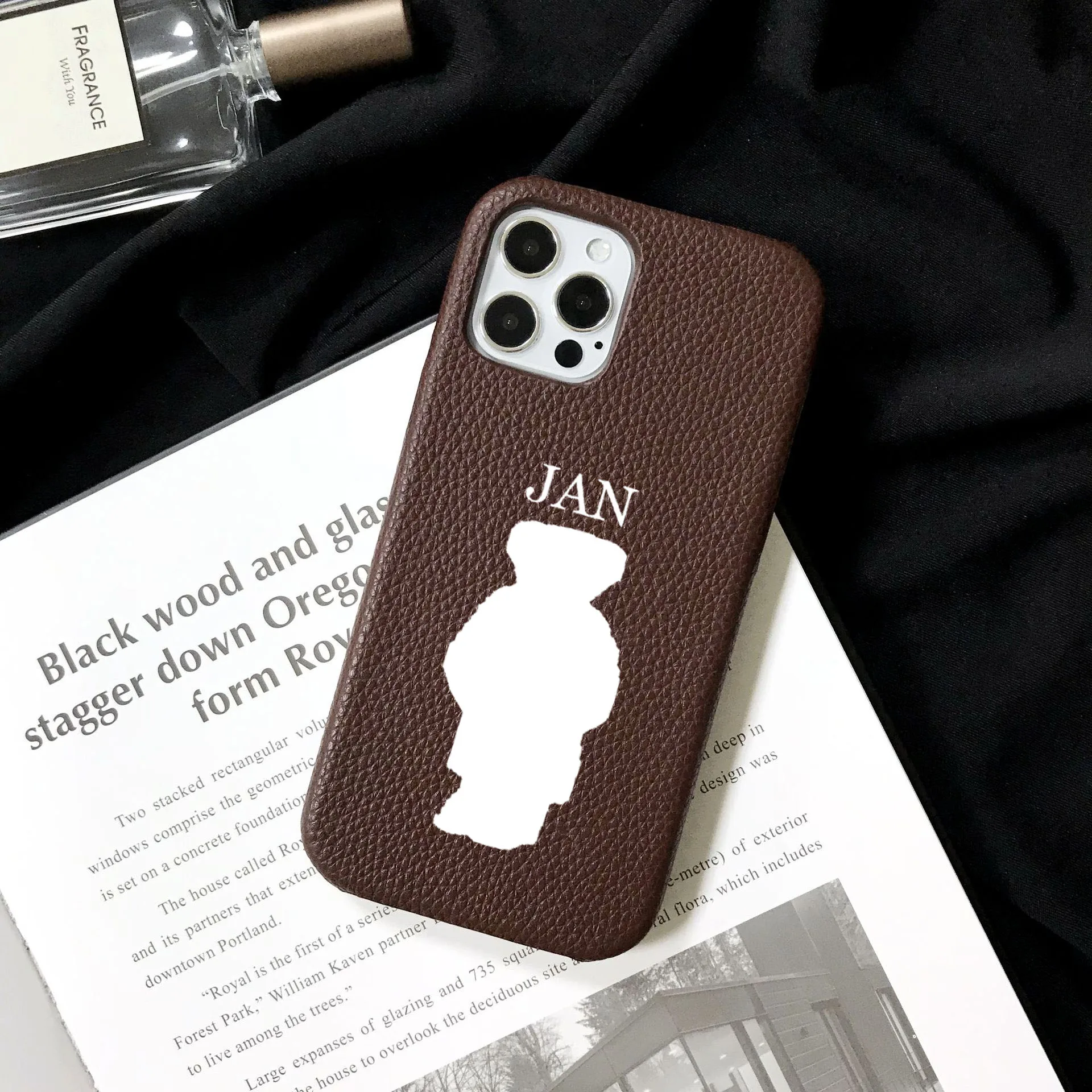 

Personalised Customized Name Leather Case For iPhone 16pro max 16plus 15 14 13 12 11 Pro Max Initials Letters Engraved Cover