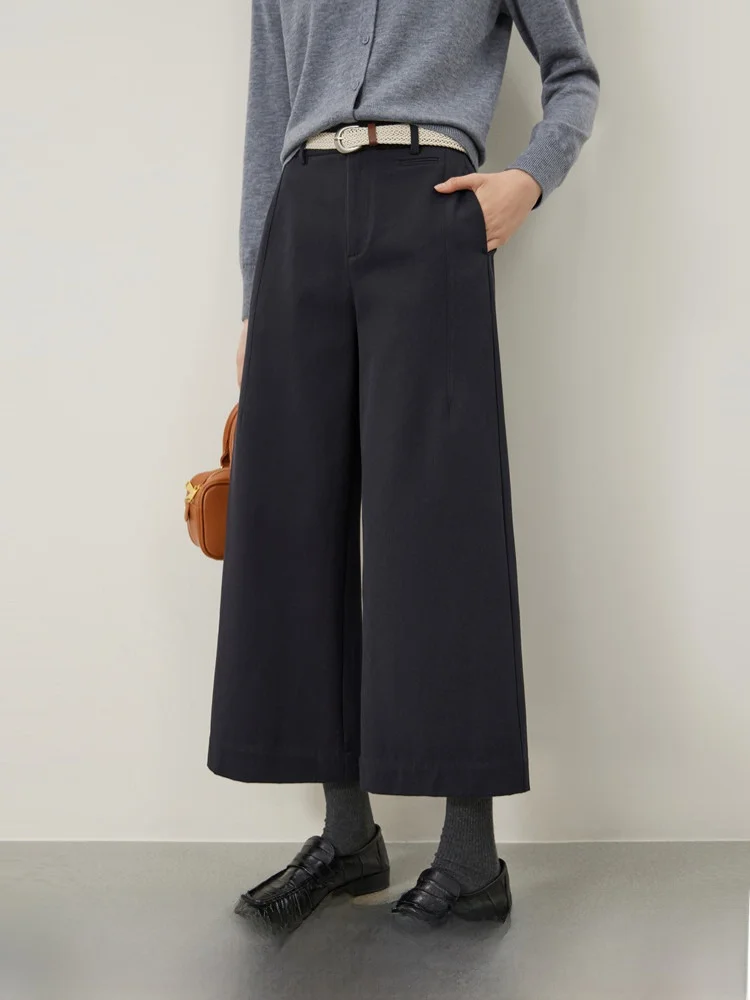 

New Quali Straight Leg Classic Linen Cotton Wide Leg Casual Pants Women's 26 Early Spring High Waist Zipper Closure Ladies ...