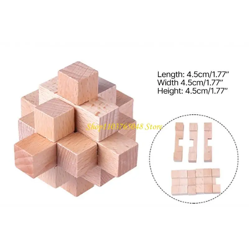 R53E 9Pcs Removing Assembling Locks Toy 3D Wooden Brains Teasers Puzzle Birthday Gift