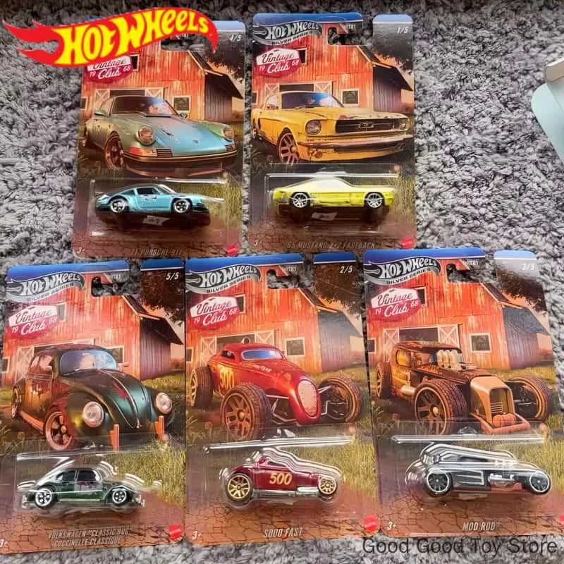 Genuine Hot Wheels Classic Club Mustang Porsche 911 Volkswagen Beetle Retro Alloy Car HRT81 Diecast Model Car Toy Collcet Gift