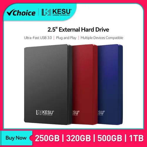 KESU-disco duro externo portátil, HDD de 2,5 pulgadas, 250GB, 320GB, 500GB, 1TB, almacenamiento USB3.0, Compatible con PC, Mac, MacBook de escritorio