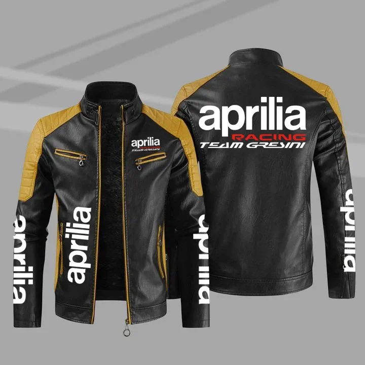 European size velvet Aprilia motorcycle jacket men\'s fashion new motorcycle autumn and winter windproof jacket