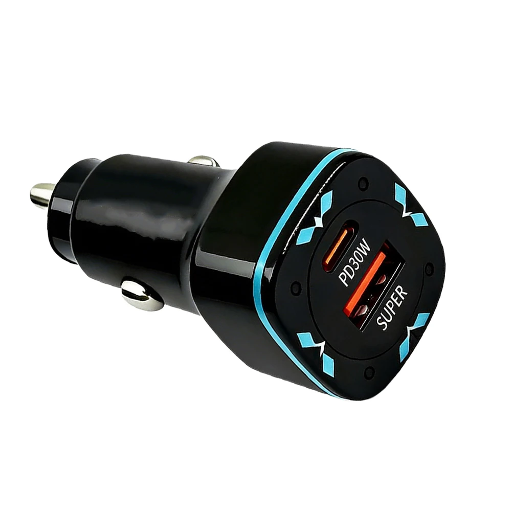 

In-car Charging Black 60W Car Charger Car Charger For Tablets Dual USB Adapter 60W Total Output PC ABS Construction