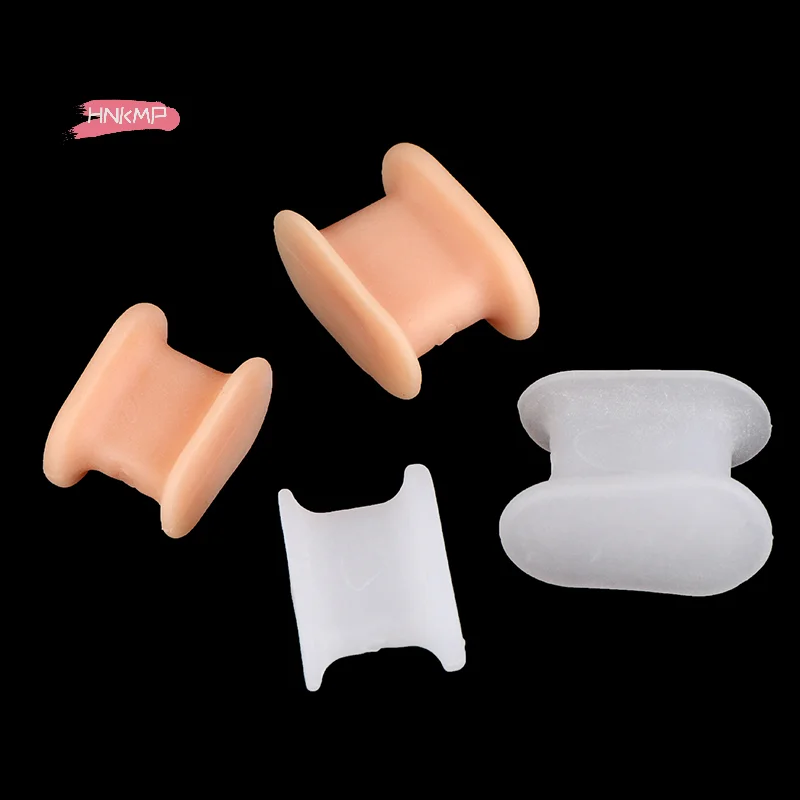 2개입 I자형 부드러운 실리콘 발가락 분리기 젤 발가락 교정기 발 관리 발가락 보호기 편안한 신발용