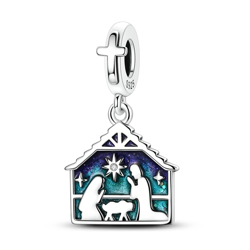 New 925 Sterling Silver Jesus Birth Charms Bead Fit Original Bracelet DIY Women Anniversary Jewelry