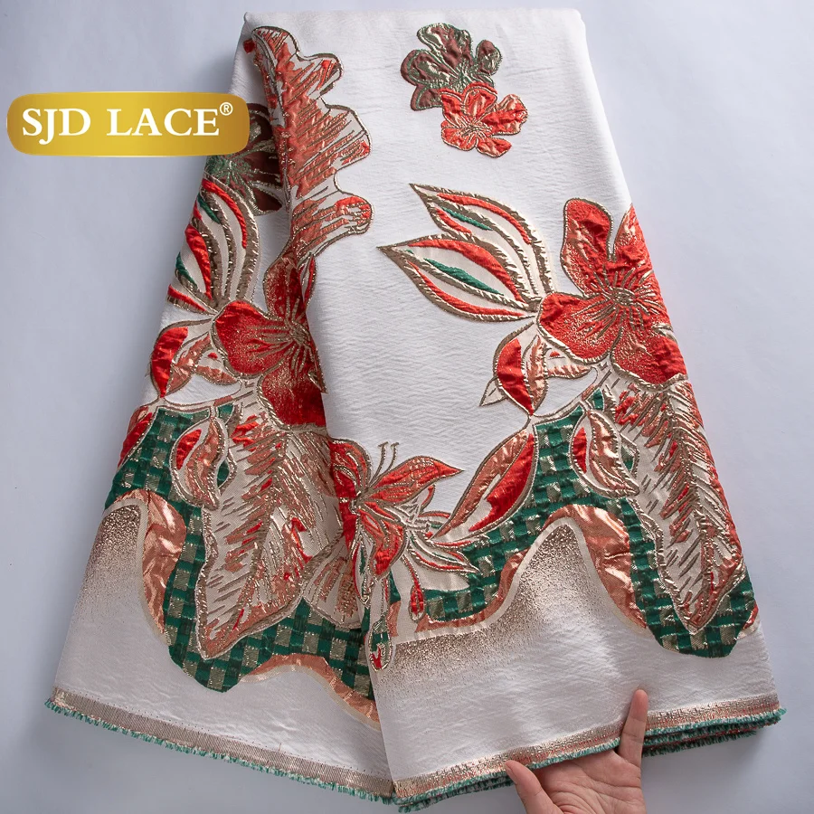 

SJD LACA French Brocade Lace Fabrics African Jacquard Lace 2025 High Quality Nigerian Damask For Sewing Women Party Dresses 4405