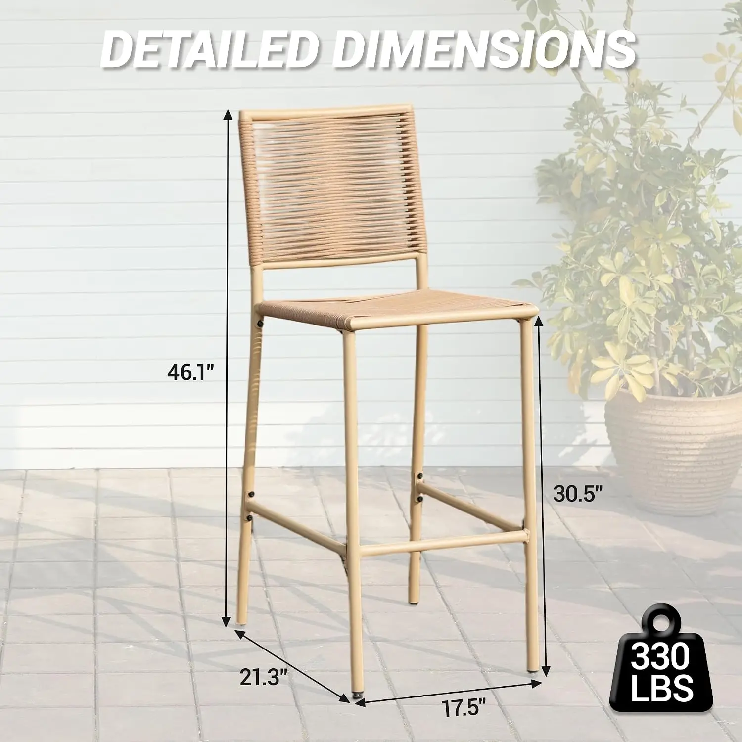 Outdoor Rattan Bar Stools 4pcs, 30