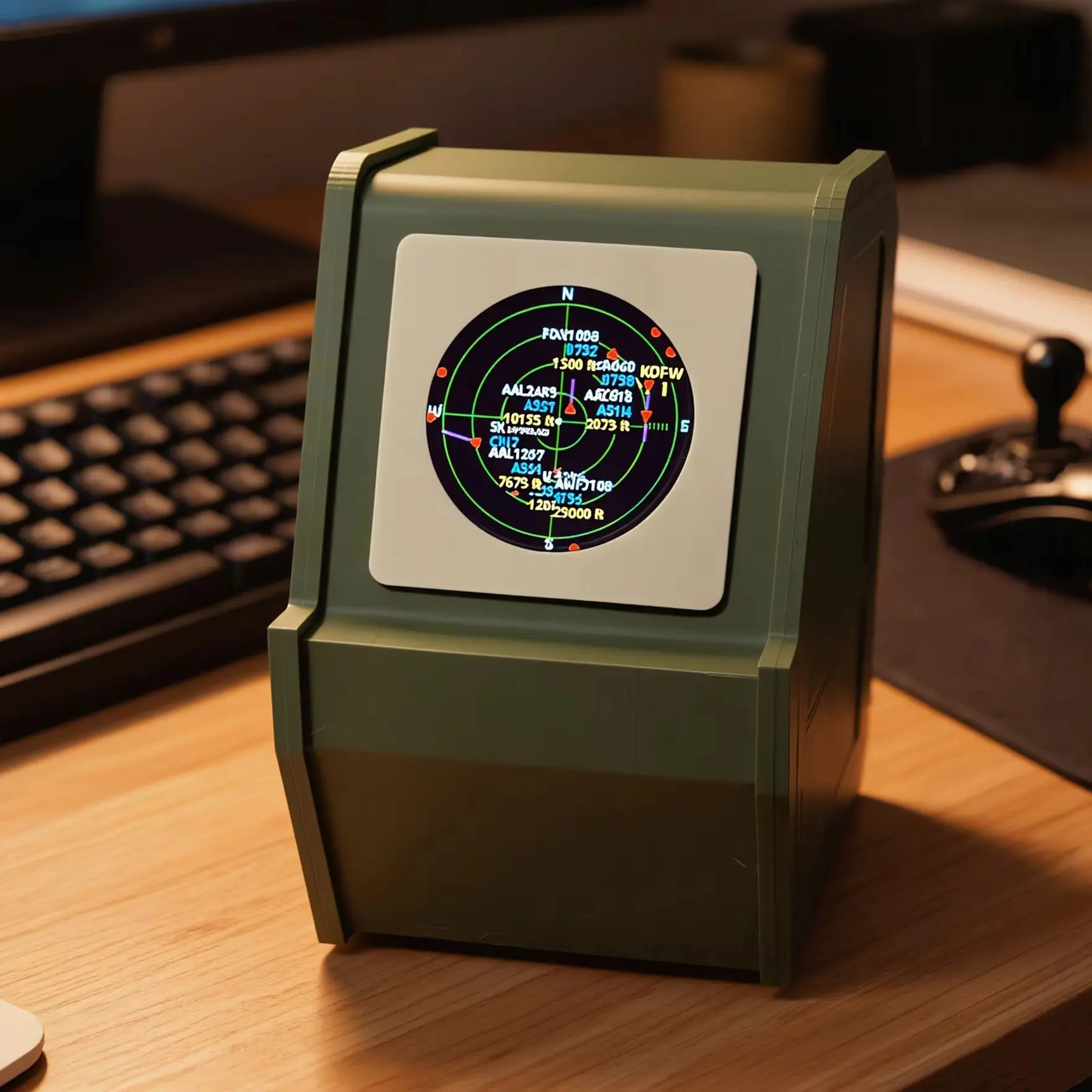3D Printed Case Flight Tracker Gadget USB-C Powered Sonar Grid Screen Airplane Radar Monitor Live Tracking Compact Design