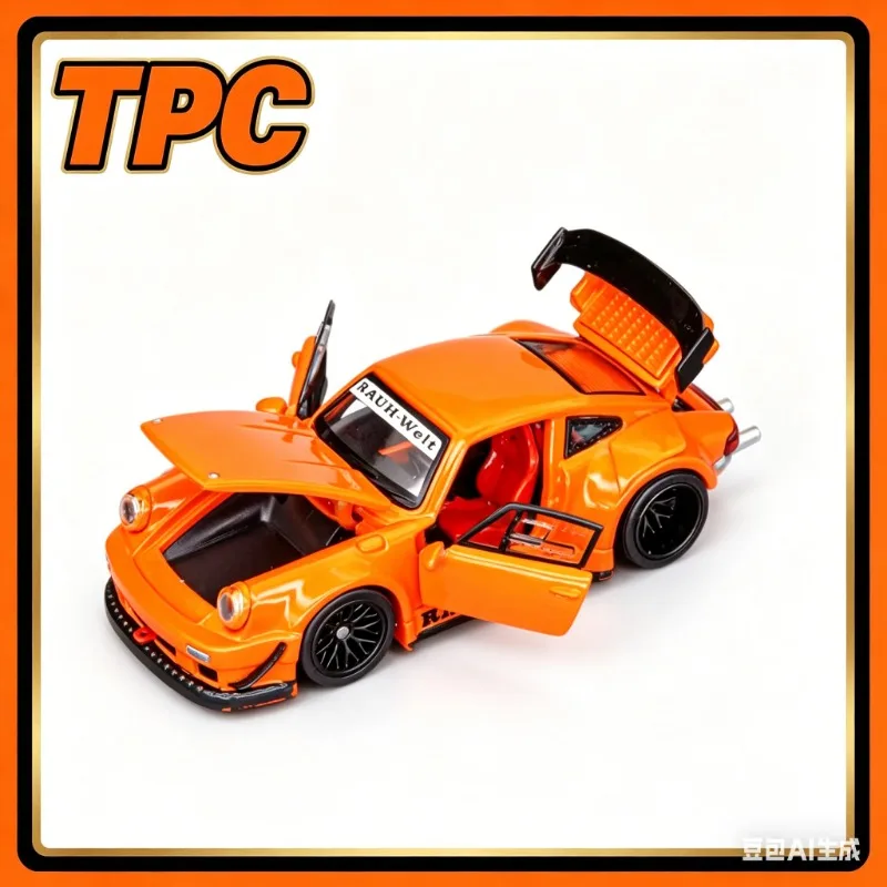 

Модель автомобиля TPC 1:64 RWB 930, оранжевый ширококузовной модифицированный автомобиль с полностью открывающимися элементами, из сплава, имитация статичной модели, коллекционная, для взрослых, мужская игрушка.