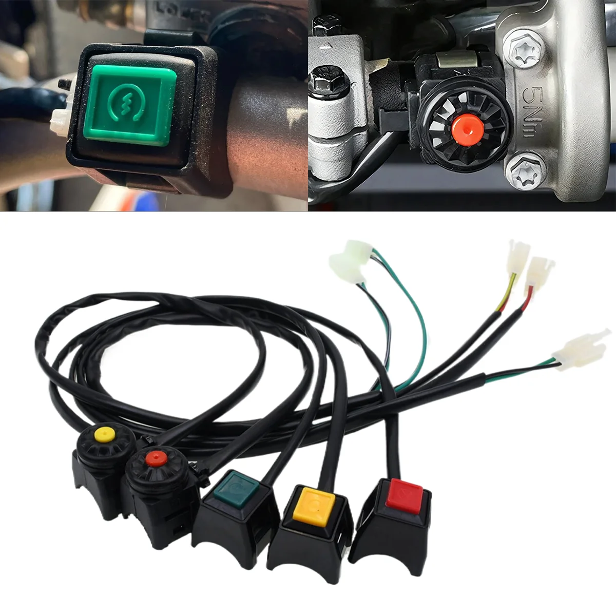 

22mm Durable ATV Motorcycle Dual Sport Quad Start Horn Kill Off Stop Switch Button Motorbike Accessories Control Handle Switches
