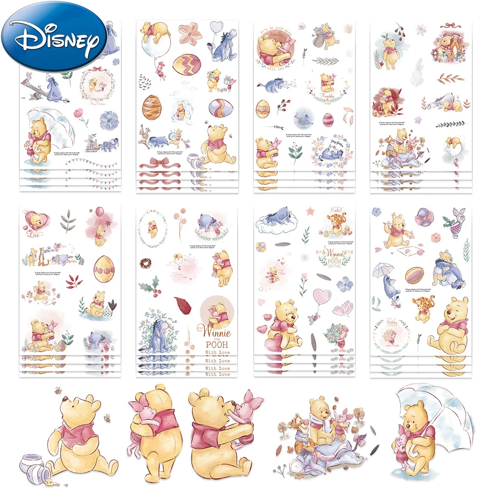 

8/16sheets Funny Disney Winnie the Pooh Stickers Cute Cartoon Decals for Kids Toy DIY Stationery Suitcase Phone Graffiti Sticker