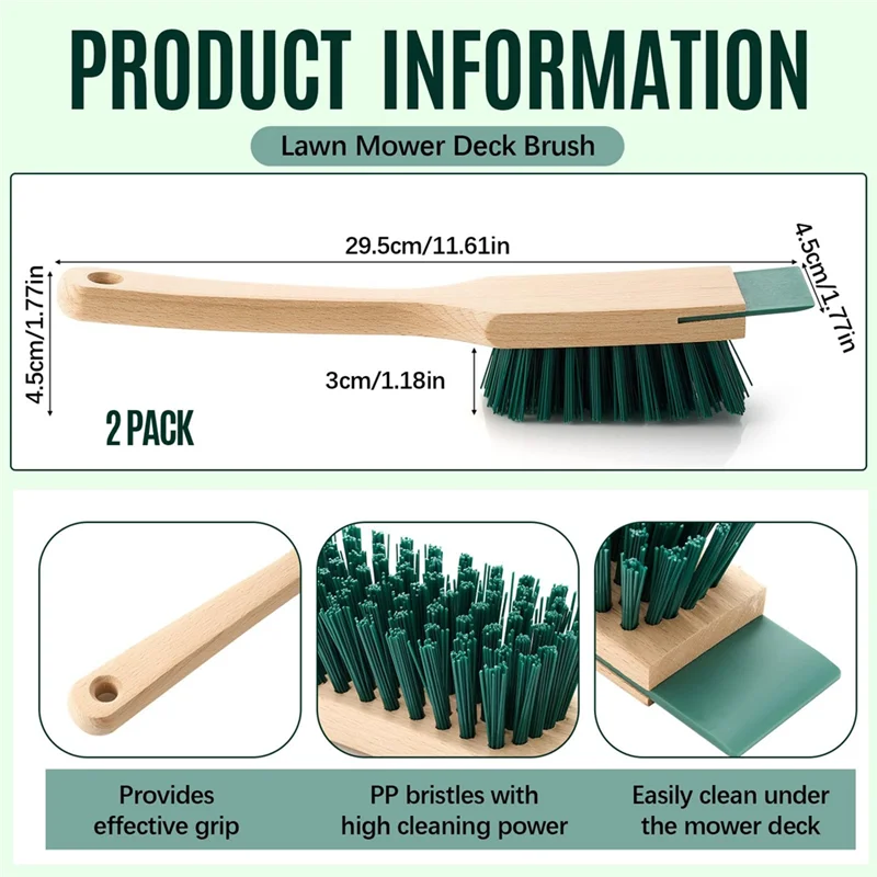 

AT63-скребок в комплекте, щетка для газонокосилки с жесткой щетиной, 2 шт., сверхмощная чистящая щетка с жесткой щетиной, очиститель уличных ботинок