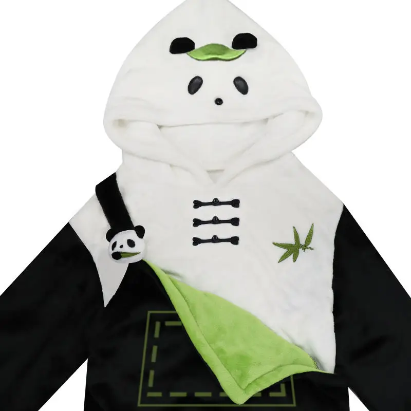 2 ชิ้นชุดความรักและ Deepspace Sylus Xavier Rafayel อะนิเมะ Loungewear Nightgown คอสเพลย์ Coral Velvet ฤดูหนาว Panda ชุดนอน